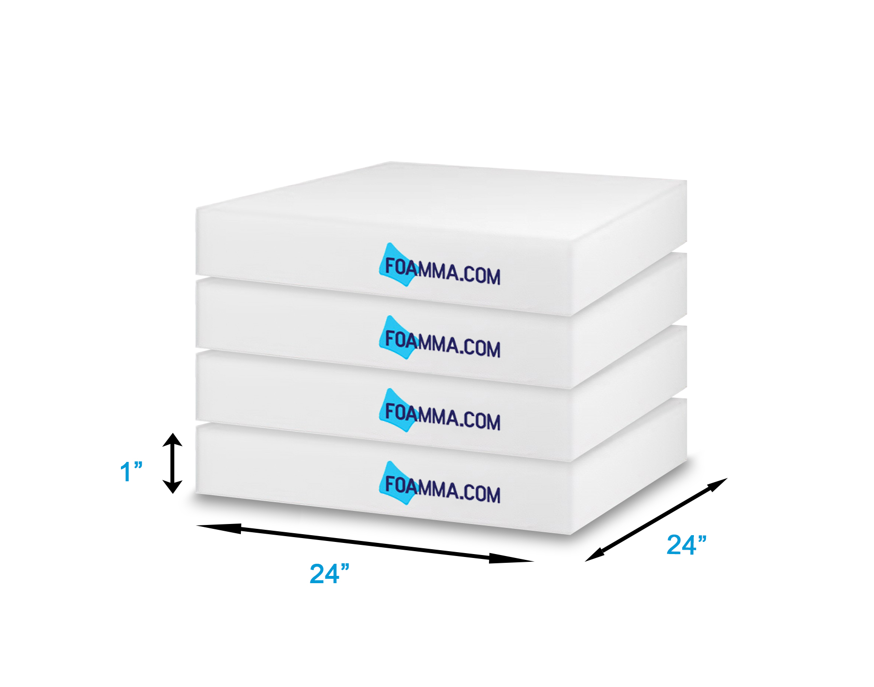 Foamma 1x24x44 Inch Medium Density Upholstery Foam - USA Made Cushion Replacement Padding